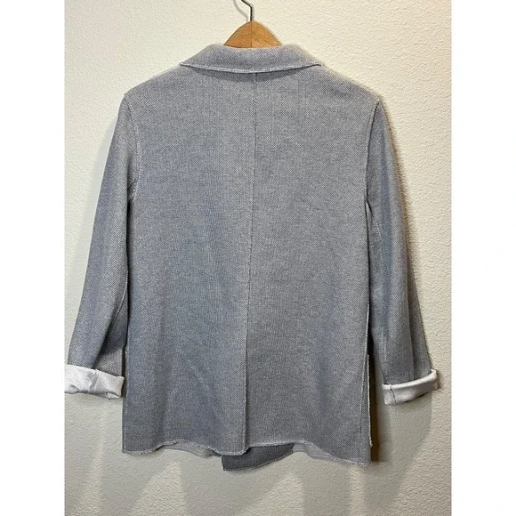 Topshop blazer women's size 4 gray double breasted long casual cotton blend - Picture 5 of 8